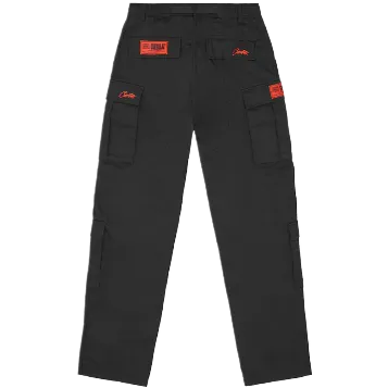 Corteiz pants cargo black red logo thumbnail 2
