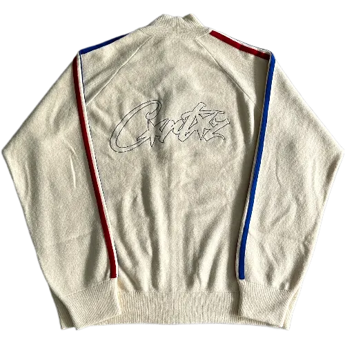 corteiz zip up Knit fleece cream thumbnail 2