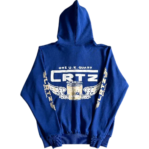 corteiz hoodie zip up gasolina blue thumbnail 2