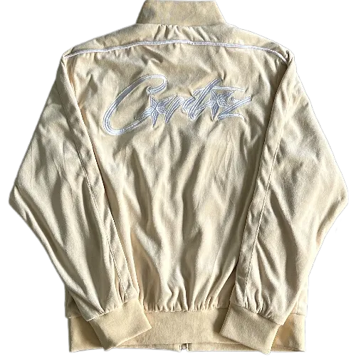 corteiz zip up hoodie Velor tracksuit – Cream thumbnail 2