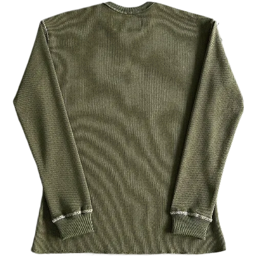 corteiz Long Sleeve Waffle C Stars -Army Green thumbnail 2