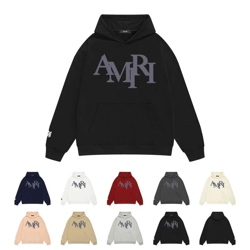 Cross border supply European and American trendy brand wholesale amiri letters 2025 new classic printed hooded sweatshirt Chinese cotton 10